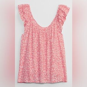 NWT Gap Floral Ruffle Sleeve Blouse size L